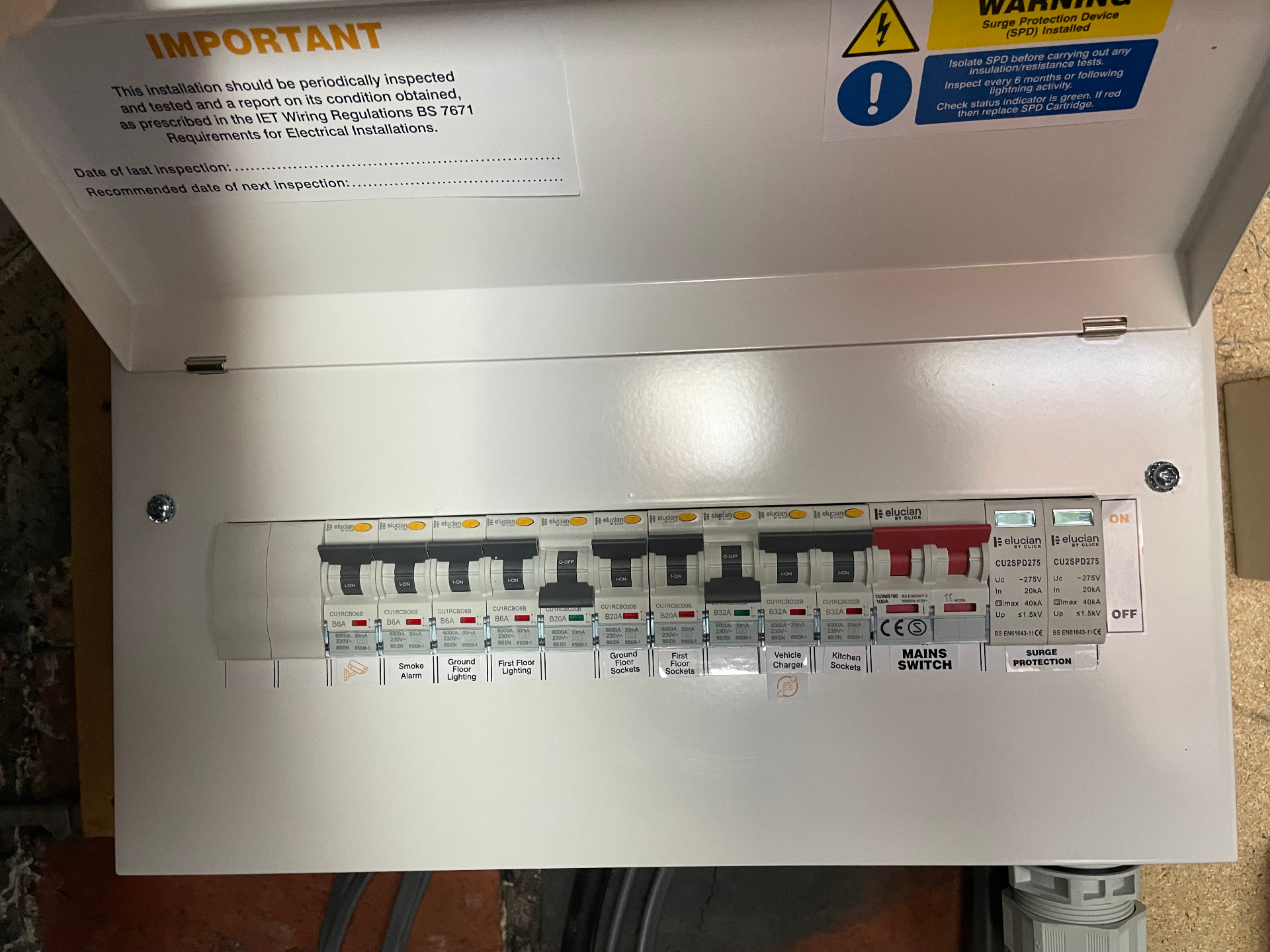 Consumer unit detail