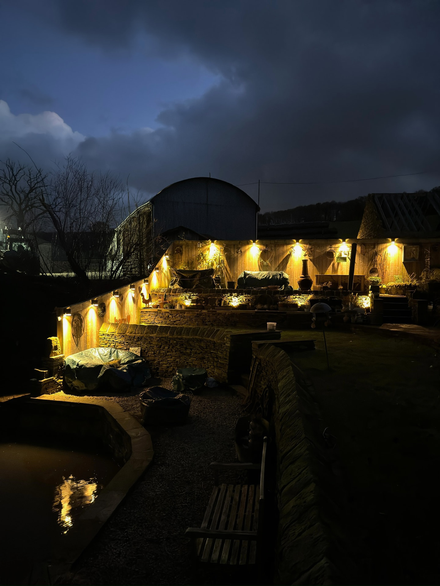 Garden pond lighting